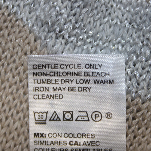 Chicos Wrap Sz One Size Brown Black Multi Color Striped Cotton Nylon Wrap