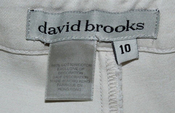 David Brooks Sz 10 x 26 Cream Pink Orange Embr 100% Cotton Unlined Crop Pant