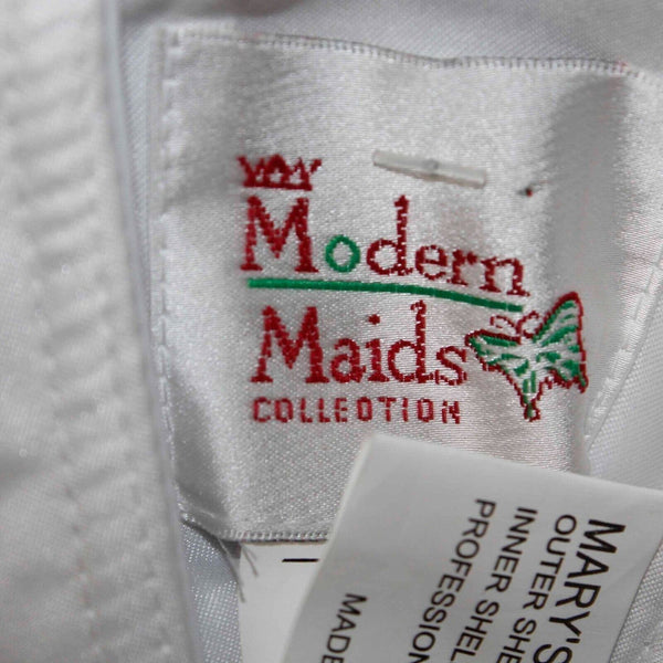 Modern Maids NEW $373 Sz 10 White Multi Rhinestone 2503WM Poly Bolero Maxi Dress