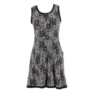 Ann Taylor Loft Sz 4P Black White Lace Nylon Polyester Fit N Flare Dress