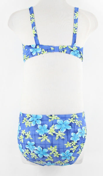 Krista 10 Blue Lime White Underwire Nylon Blend Bikini & Coverup Swim Suit