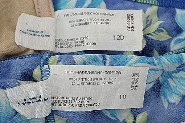Krista 10 Blue Lime White Underwire Nylon Blend Bikini & Coverup Swim Suit