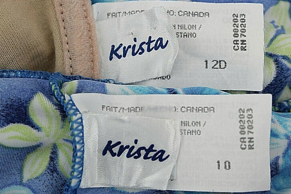 Krista 10 Blue Lime White Underwire Nylon Blend Bikini & Coverup Swim Suit