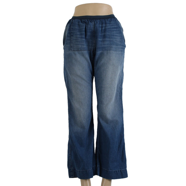 Life Nature Love Jeans Sz S X 30 Blue Denim Elastic Waist Pockets 100% Cotton