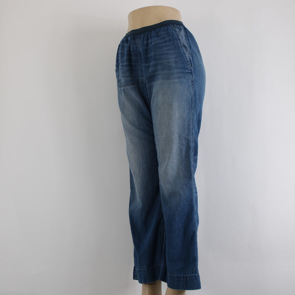 Life Nature Love Jeans Sz S X 30 Blue Denim Elastic Waist Pockets 100% Cotton