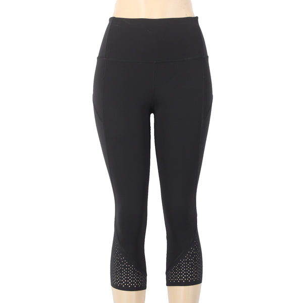 Lululemon AW Capri Pant Sz 6 x 20 Black Pull On Nylon Lycra Elastane AW Capri