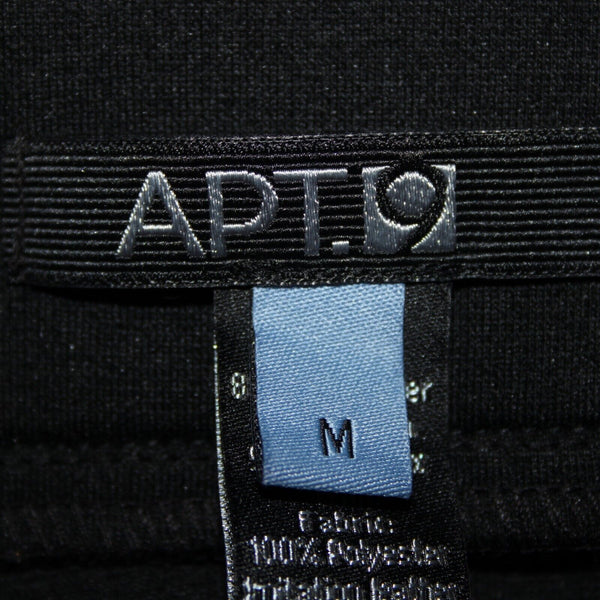Apt 9 NEW $44 Sz M Black Top Stitch Elastic Waist Poly Rayon Pencil Skirt
