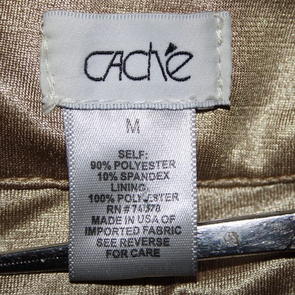 Cache New $68 Sz M Gold Pleaded Polyester Spandex Skirt