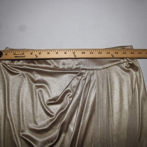 Cache New $68 Sz M Gold Pleaded Polyester Spandex Skirt