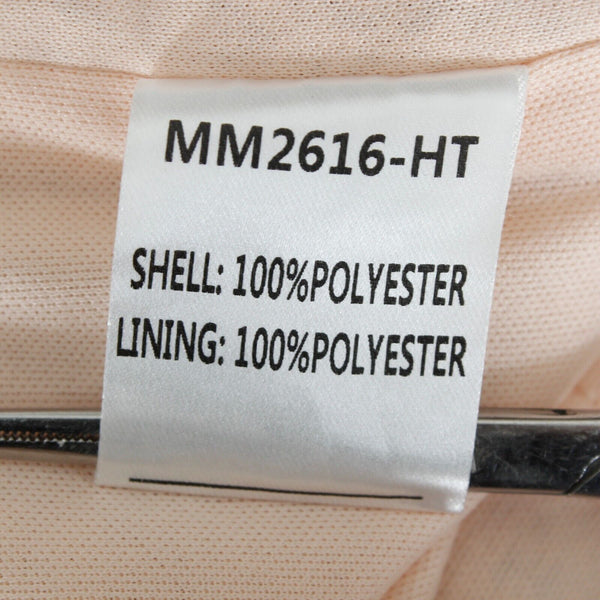 Double Crazy Sz M Peach Full Sequin Front Slit Spaghetti Straps Poly Wrap Dress