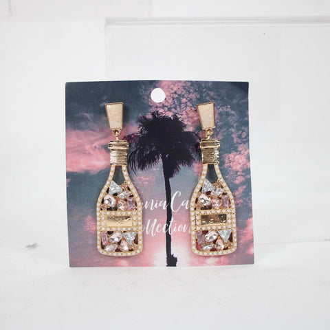 California Caftans Collection NEW $39 Champagne Goldtone Assorted Jewel Earrings