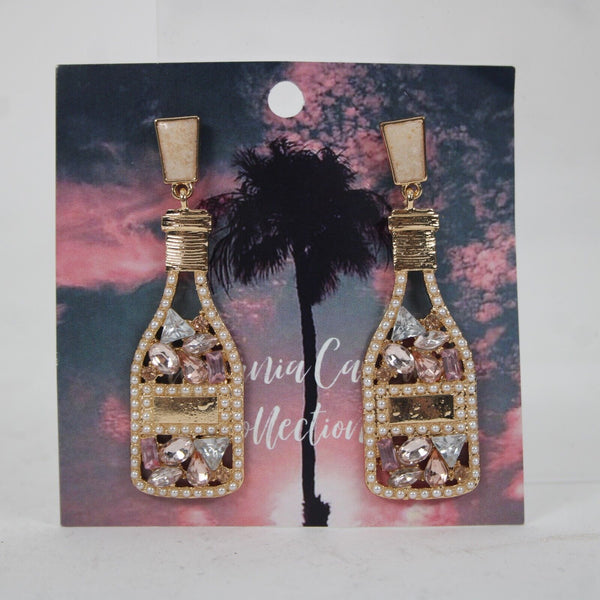 California Caftans Collection NEW $39 Champagne Goldtone Assorted Jewel Earrings