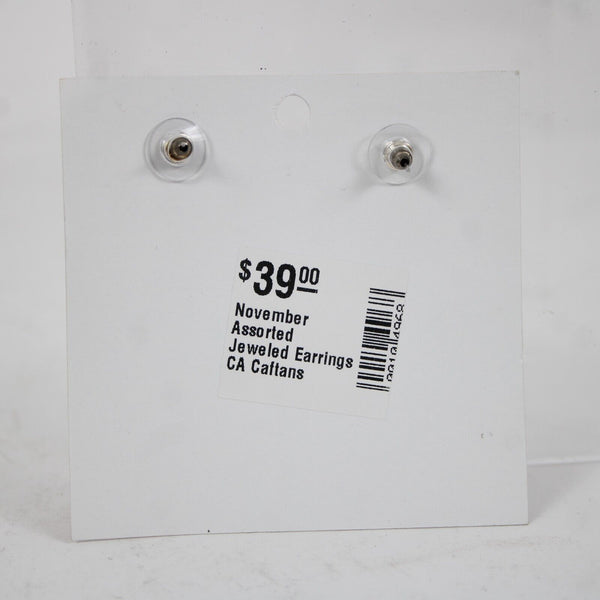 California Caftans Collection NEW $39 Champagne Goldtone Assorted Jewel Earrings