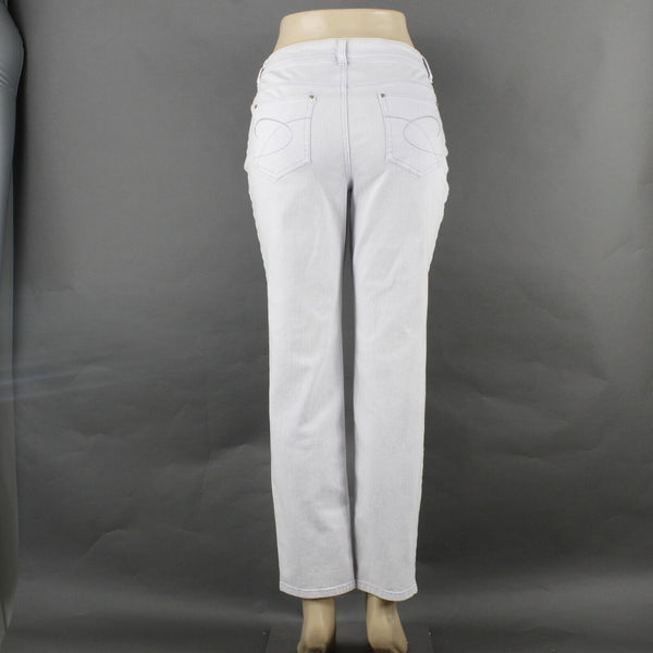 Chicos Platinum Sz 1 x 28 Lavender Straight Leg Cotton Spandex Jeans