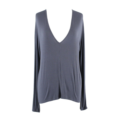 Wilfred Sz XXS Dusty Purple Deep V Neck Hi Lo Rayon Spandex Knit Top