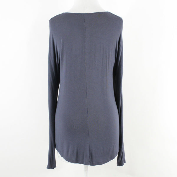 Wilfred Sz XXS Dusty Purple Deep V Neck Hi Lo Rayon Spandex Knit Top