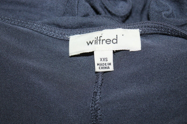 Wilfred Sz XXS Dusty Purple Deep V Neck Hi Lo Rayon Spandex Knit Top