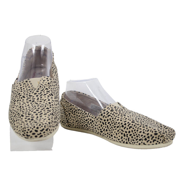 Bobs By Skechers Sz 10 Tan Black Animal Print Arch Pillow Textile Upper Flats