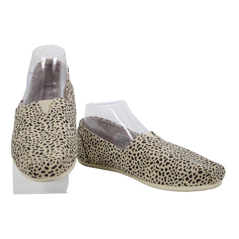 Bobs By Skechers Sz 10 Tan Black Animal Print Arch Pillow Textile Upper Flats