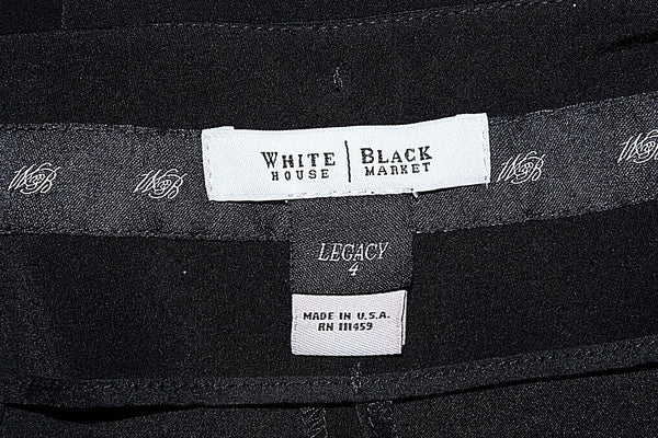 White House Black Market 4 x 21.5" Black Poly Spandex Legacy Crop Capri Pant