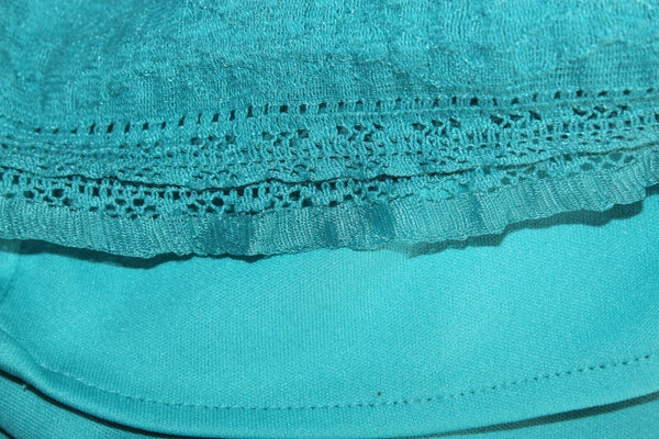 Dressbarn Sz 4 Aqua Lace Over Cotton Liner Nylon Spandex Poly Dress