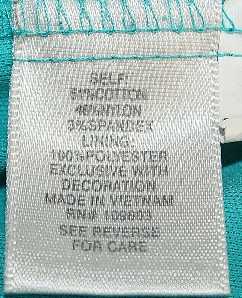 Dressbarn Sz 4 Aqua Lace Over Cotton Liner Nylon Spandex Poly Dress