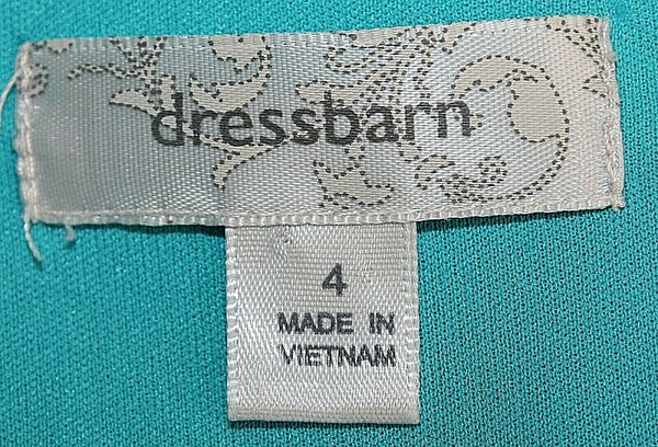 Dressbarn Sz 4 Aqua Lace Over Cotton Liner Nylon Spandex Poly Dress