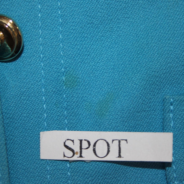 St John Sport Jacket Sz S Blue Goldtone Buttons No Fabric AS IS Jacket