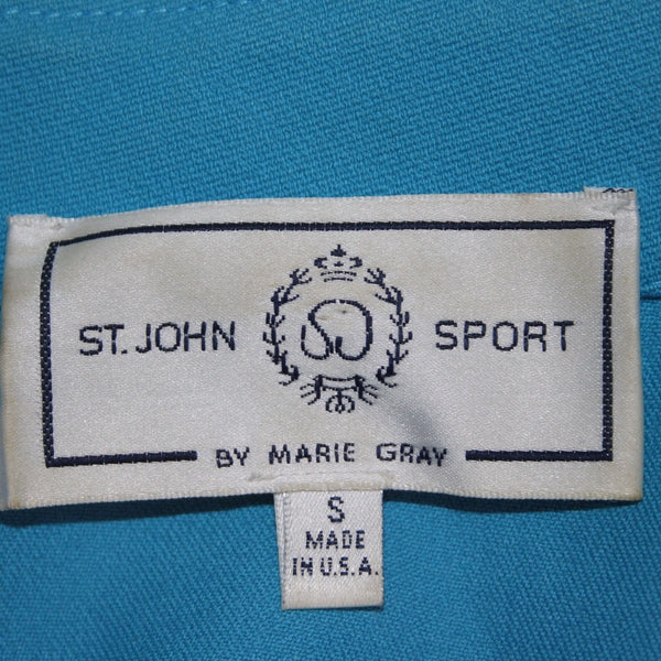 St John Sport Jacket Sz S Blue Goldtone Buttons No Fabric AS IS Jacket