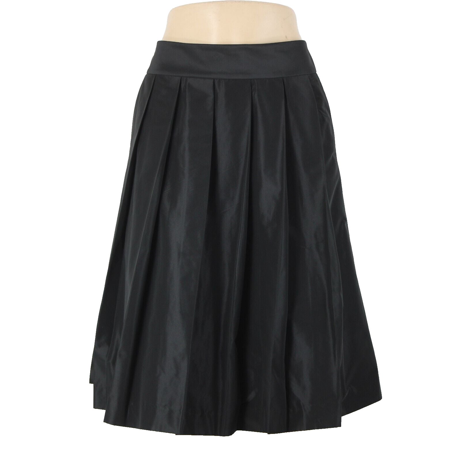 Ann Taylor NEW $129 Sz 10 Black Pleated Lined Pockets Polyester Spandex Skirt