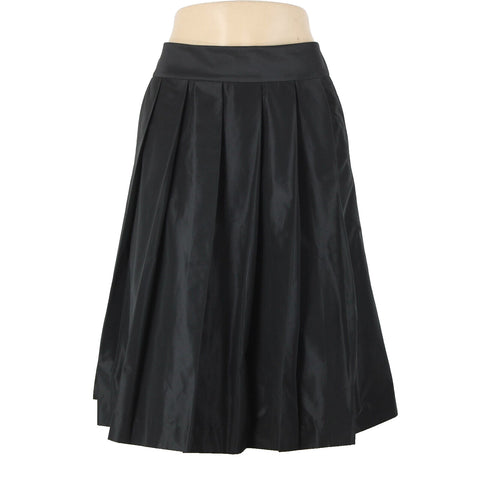 Ann Taylor NEW $129 Sz 10 Black Pleated Lined Pockets Polyester Spandex Skirt