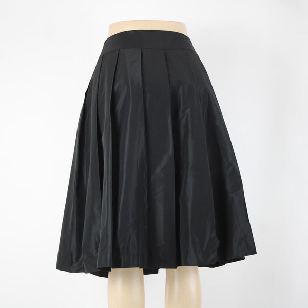 Ann Taylor NEW $129 Sz 10 Black Pleated Lined Pockets Polyester Spandex Skirt