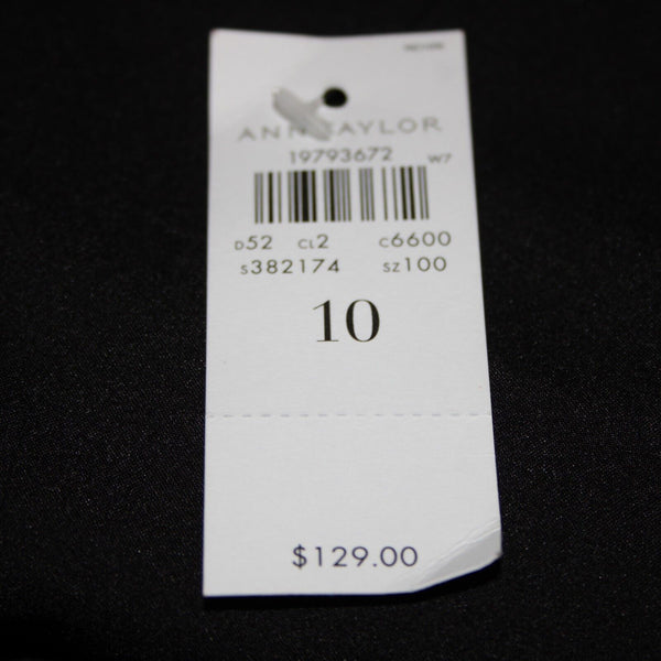 Ann Taylor NEW $129 Sz 10 Black Pleated Lined Pockets Polyester Spandex Skirt