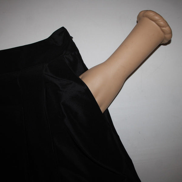Ann Taylor NEW $129 Sz 10 Black Pleated Lined Pockets Polyester Spandex Skirt