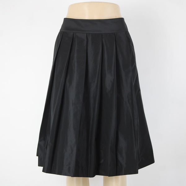 Ann Taylor NEW $129 Sz 10 Black Pleated Lined Pockets Polyester Spandex Skirt
