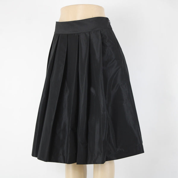 Ann Taylor NEW $129 Sz 10 Black Pleated Lined Pockets Polyester Spandex Skirt