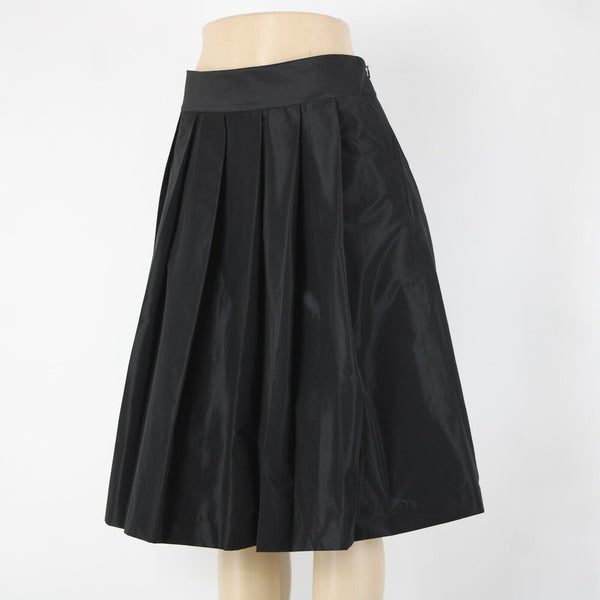 Ann Taylor NEW $129 Sz 10 Black Pleated Lined Pockets Polyester Spandex Skirt