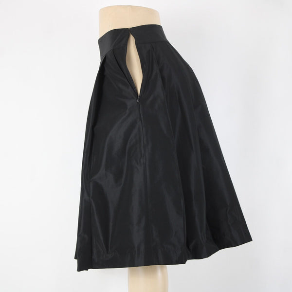 Ann Taylor NEW $129 Sz 10 Black Pleated Lined Pockets Polyester Spandex Skirt