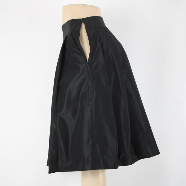 Ann Taylor NEW $129 Sz 10 Black Pleated Lined Pockets Polyester Spandex Skirt