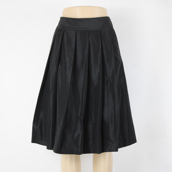 Ann Taylor NEW $129 Sz 10 Black Pleated Lined Pockets Polyester Spandex Skirt