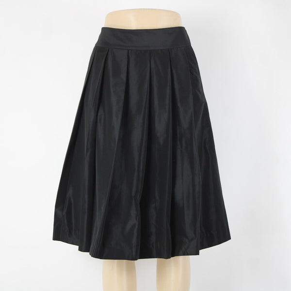 Ann Taylor NEW $129 Sz 10 Black Pleated Lined Pockets Polyester Spandex Skirt