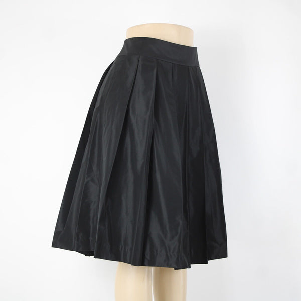Ann Taylor NEW $129 Sz 10 Black Pleated Lined Pockets Polyester Spandex Skirt