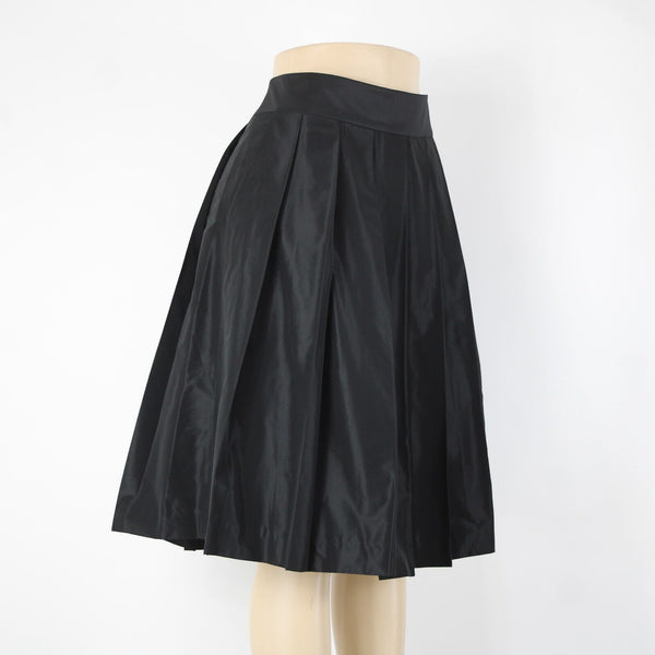 Ann Taylor NEW $129 Sz 10 Black Pleated Lined Pockets Polyester Spandex Skirt