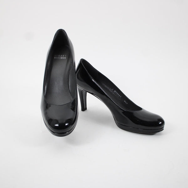 Stuart Weitzman Sz 9.5 M Black Patent Leather Upper Leather Inner 3" AS IS Heels