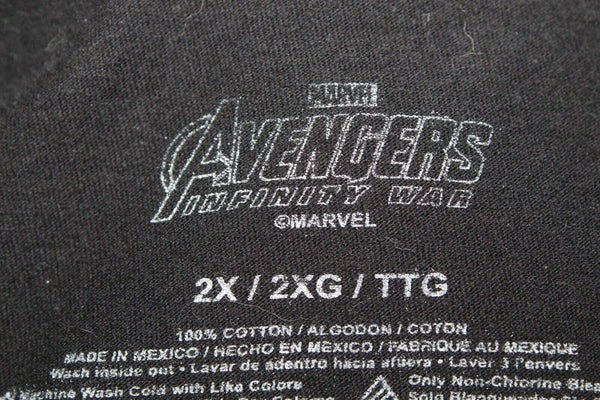 Marvel Sz 2XL Black Multi The Avengers Infinity War 100% Cotton T Shirt