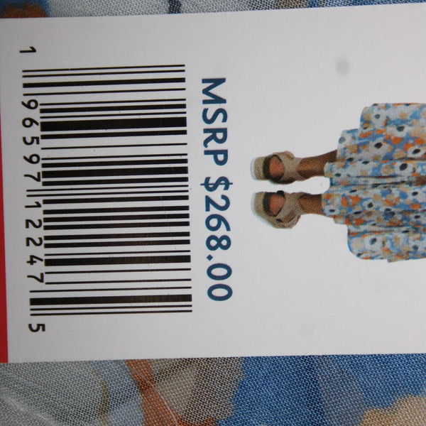 Joie NEW $268 Sz XS White Blue Orange Lined V Neck Tiered 100% Poly Boho Dress