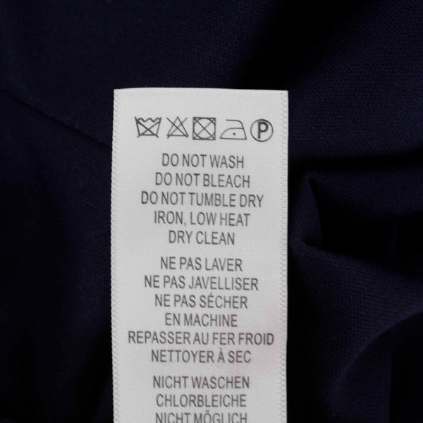 Adrianna Papell Sz 10 Navy Blue Sheer Arms Lined Viscose Blend Dress
