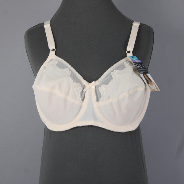 Bali Bra NEW $39 Sz 40C Cream Unpadded Wired Nylon Spandex Bra