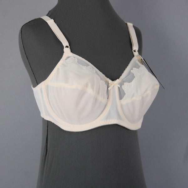Bali Bra NEW $39 Sz 40C Cream Unpadded Wired Nylon Spandex Bra