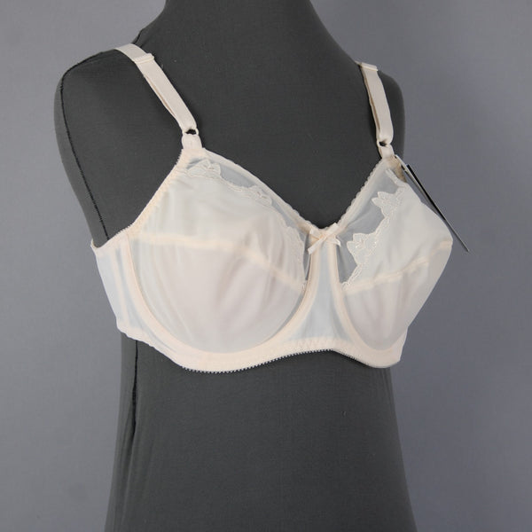 Bali Bra NEW $39 Sz 40C Cream Unpadded Wired Nylon Spandex Bra